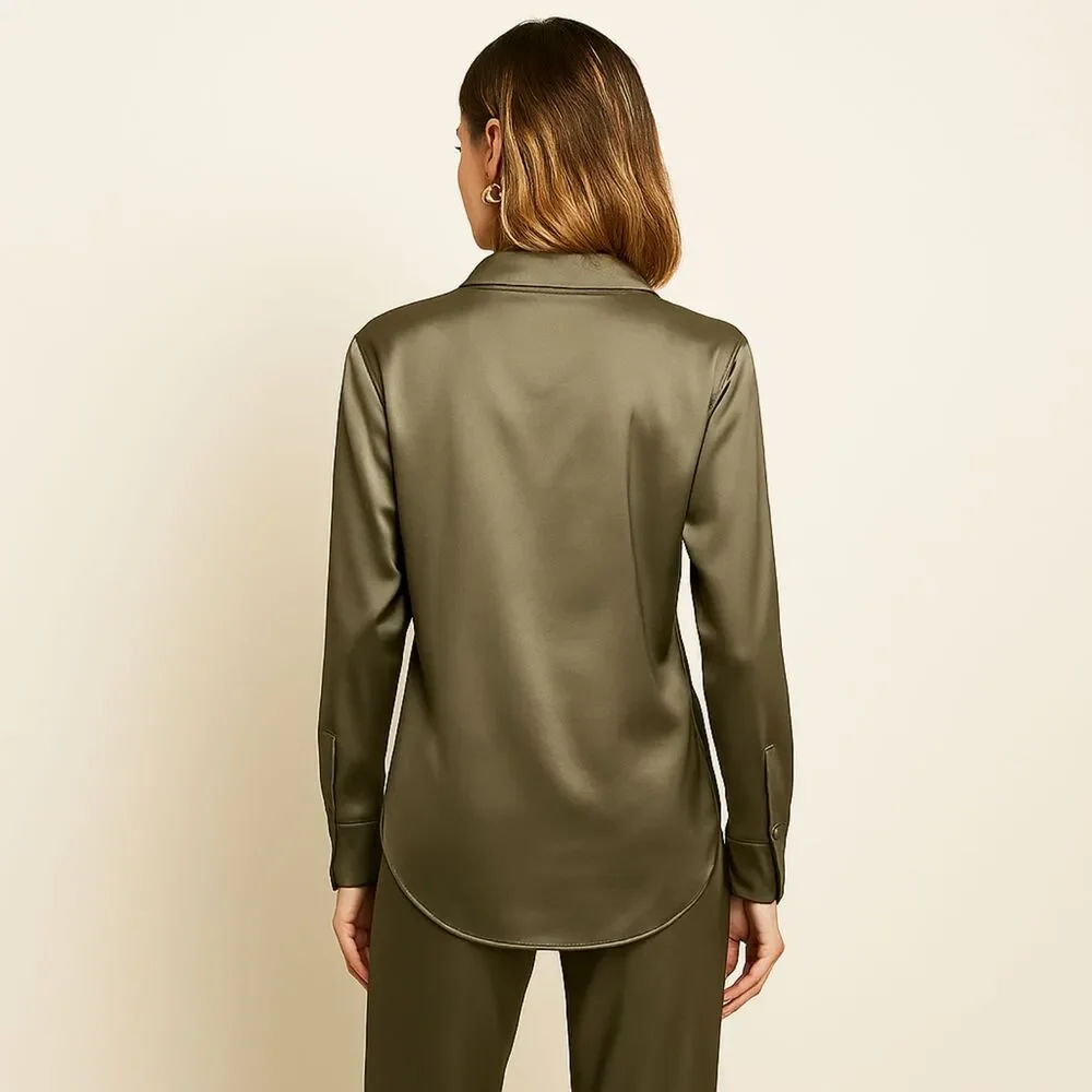 H&M Silky V-Neck Button Down Blouse - Picture 3 of 6